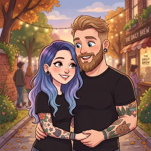 Cute Cartoon Couple: Unique Illustrations