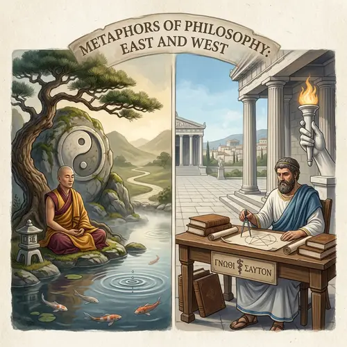 Eastern vs Western Philosophies: A Visual Metaphor