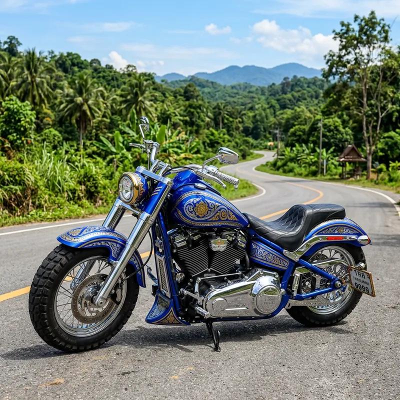 Authentic Thai Motorcycle | Sleek Design in Royal Blue