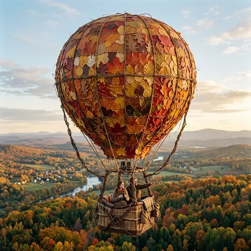 Nature-Inspired Hot Air Balloon: Serene Eco-Artwork