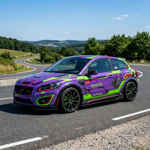 Stylish Volvo C30 with Custom Robotics-Inspired Paint Job