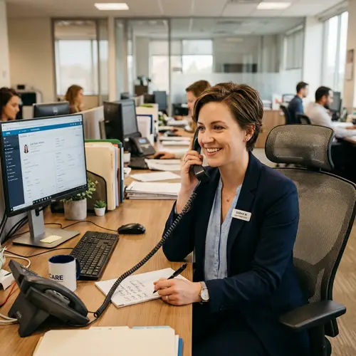 Professional Caucasian Female Customer Care Executive in Office Setting