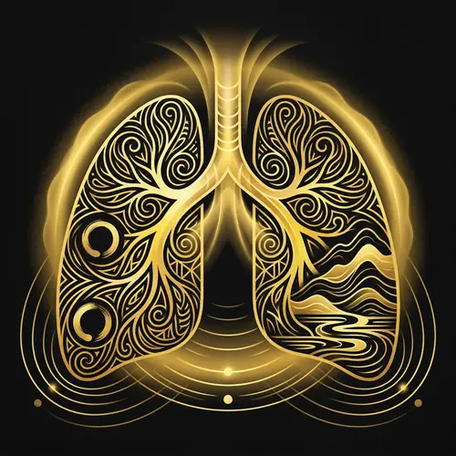 Breathing Art: Lungs & Stress Management in Gold