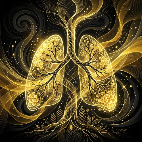 Abstract Black, Yellow & Gold Illustration - Life, Breath & Health Theme