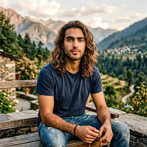 Serene South Asian Man with Notable Features