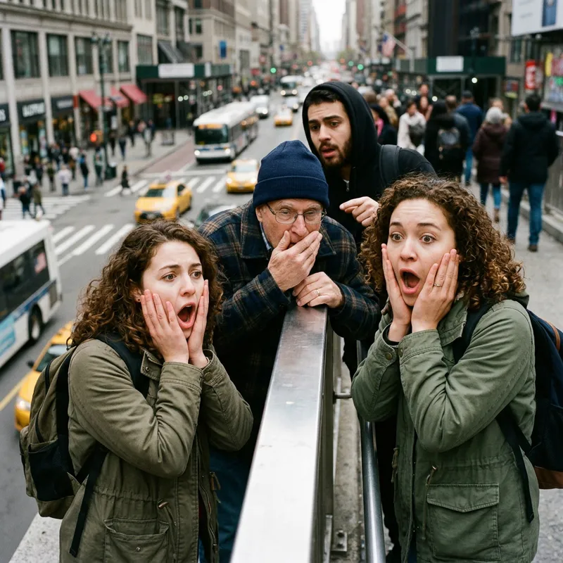 Astonished Passersby on the Street Astonished Passersby on the Street