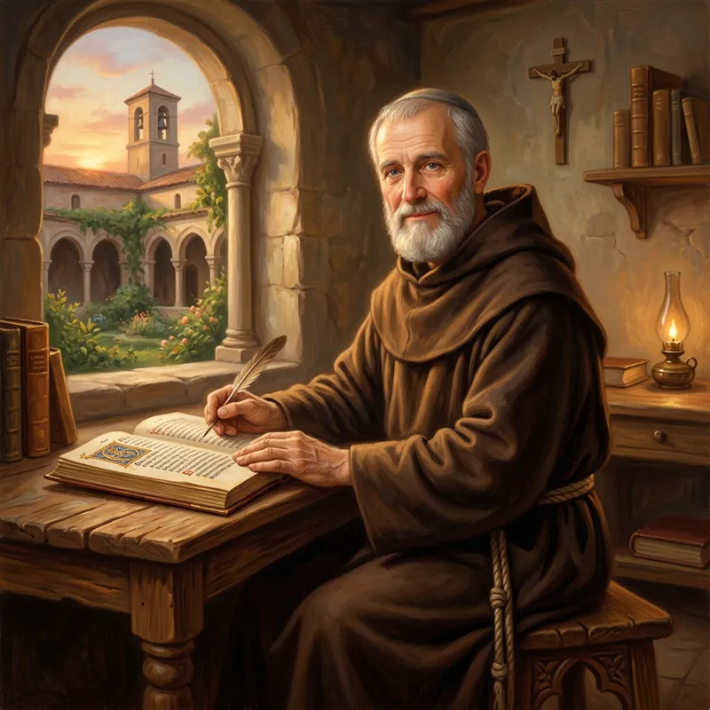 Tranquil Monk Digital Painting | Renaissance Spirituality