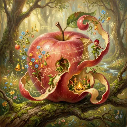 Jovial Apple Oil Painting | Transformational Art
