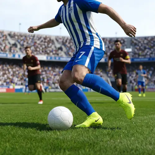 Soccer Player Scores Goal with Skillful Kick | Exciting Match Moment