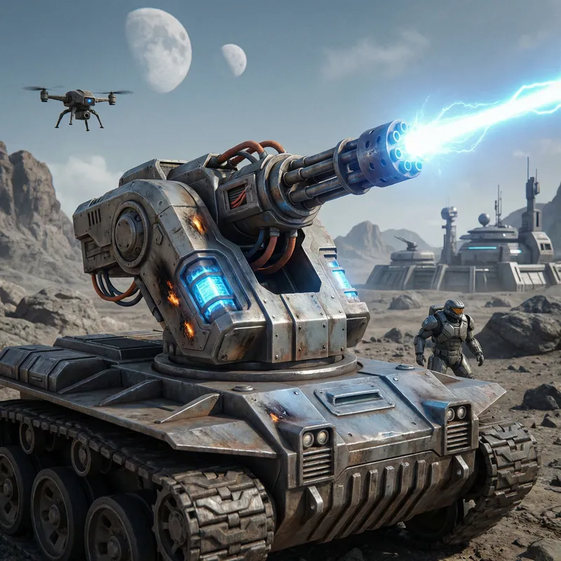 Sci-Fi Laser Turret Gun - Advanced Precision Tech