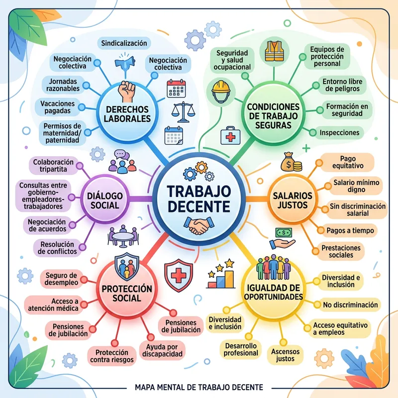 Mapa Mental sobre Trabajo Decente en Español Mapa Mental sobre Trabajo Decente en Español