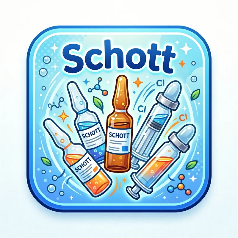 Schott Icon with Vial Ampoules & Cartridges - Animated Design Schott Icon with Vial Ampoules & Cartridges - Animated Design