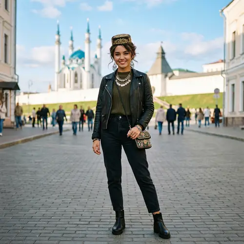 Modern Tatar Girl in Stylish Attire | Tatar Traditions & Fashion Fusion