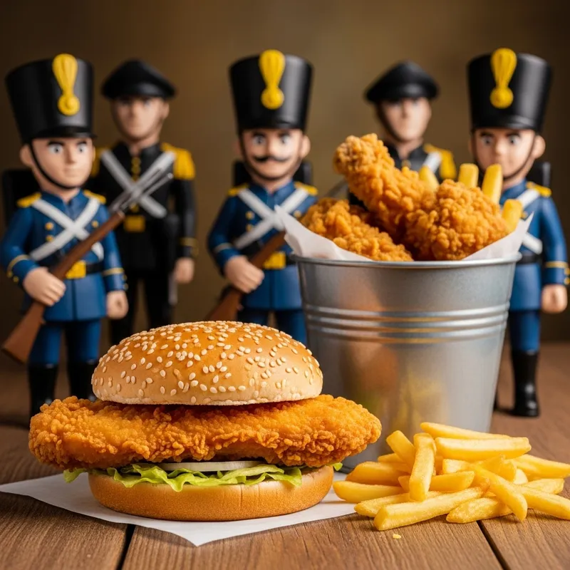 Crispy Fried Chicken Burger & Sides Delight