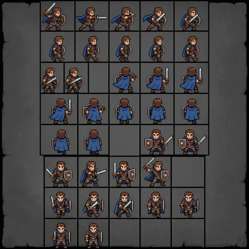 Dungeons & Dragons Pixel Art Sprite Sheet