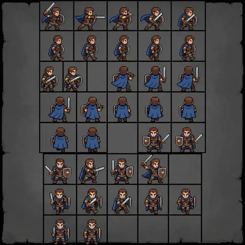 Dungeons & Dragons Pixel Art Sprite Sheet