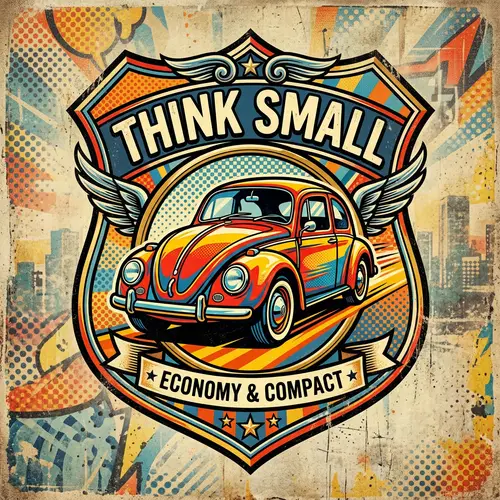 Vintage Volkswagen 'Think Small' Pop Art Inspired Art Piece