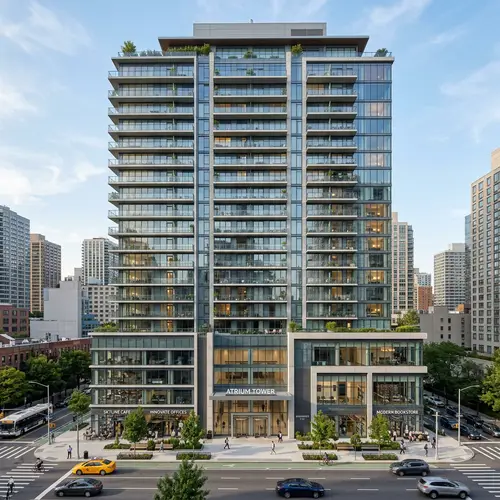 Modern 25-Floor Business & Residential Building