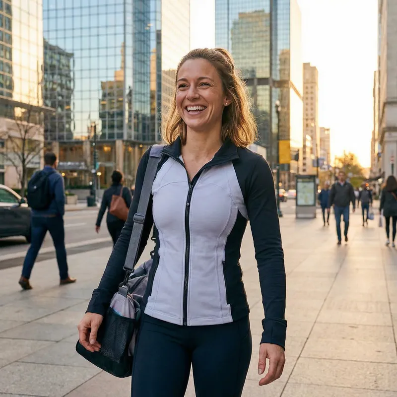 Confident Julia Walking in Urban Setting | Fitness Enthusiast Confident Julia Walking in Urban Setting | Fitness Enthusiast