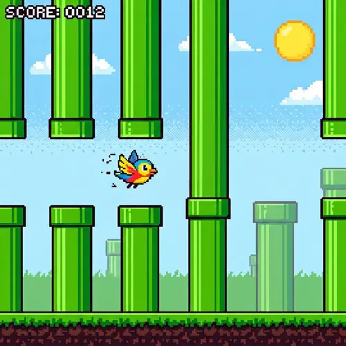 Flappy Bird Adventure: Colorful Pixel Art Fun