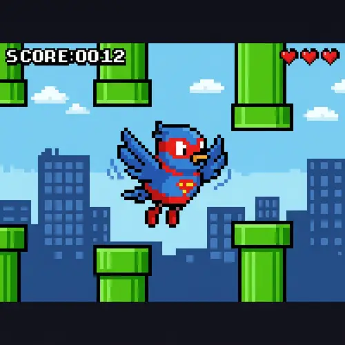 Superman-Inspired Arcade Bird Game