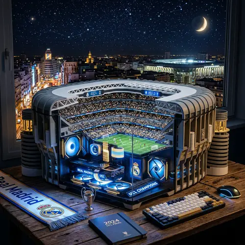Unique Santiago Bernabeu Stadium Themed Computer Image