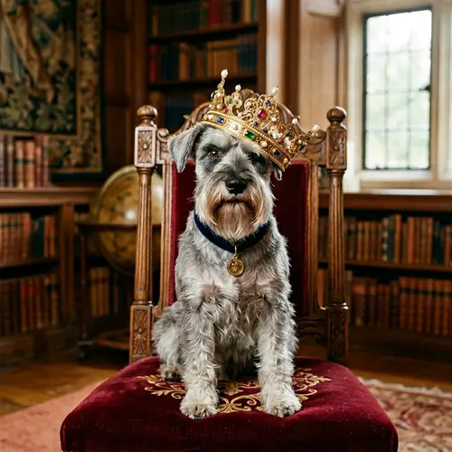 Majestic Schnauzer with Tilted Crown