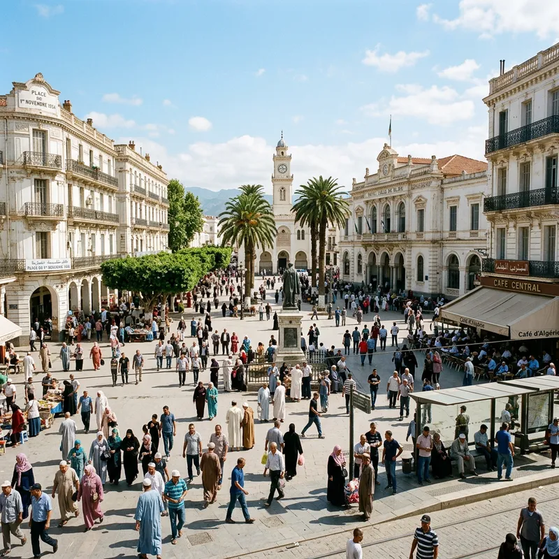 Exploring Blida Square in Toute, Algeria | Authentic Architecture