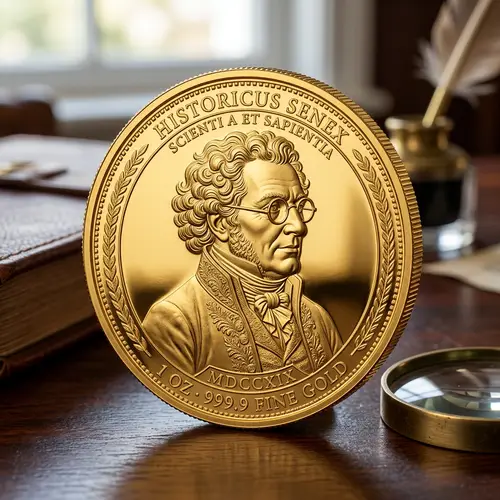 Vintage Historic Figure Gold Coin - Weight, Purity, Luster, Engravings