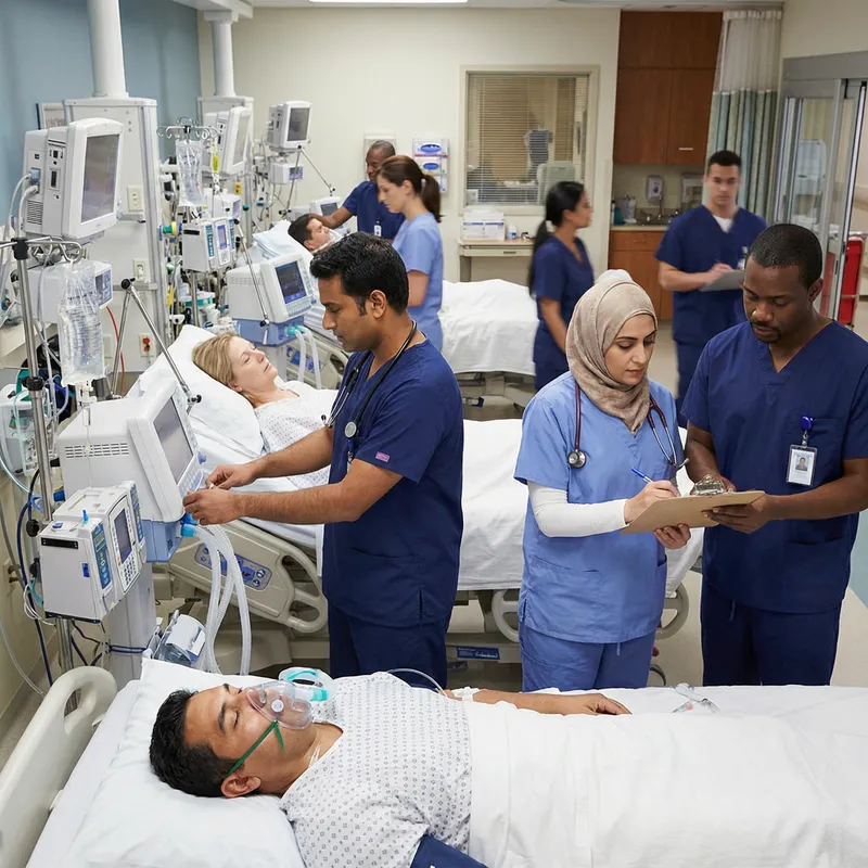 Busy Intensive Care Unit Scene