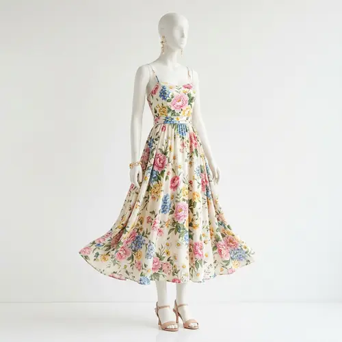 Elegant Floral Print Summer Dress | Online Shopping