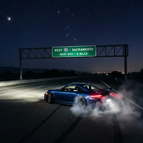 Night Time Drifting on Empty One-Way Highway | Majestic Background