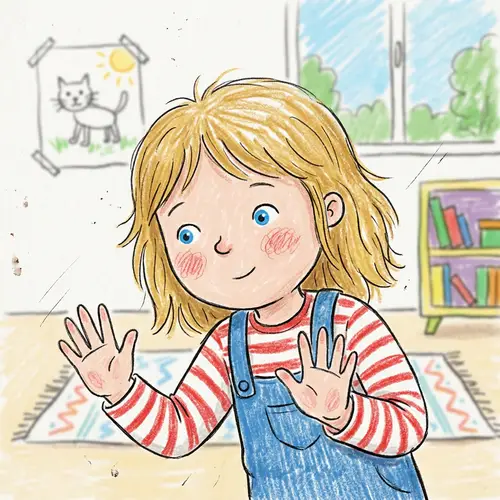 Cartoon Girl Illustration: Childlike Art Style