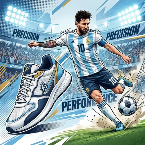 Maradona Footballer Illustration Scoring Goal with Stylish Nike TN Sneaker