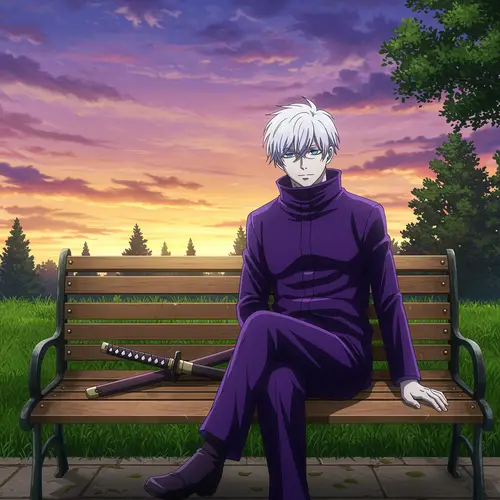 Satoru Gojo: A Majestic Sunset Scene