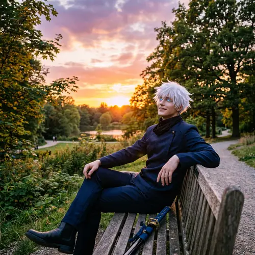 Satoru Gojo: A Majestic Sunset Scene