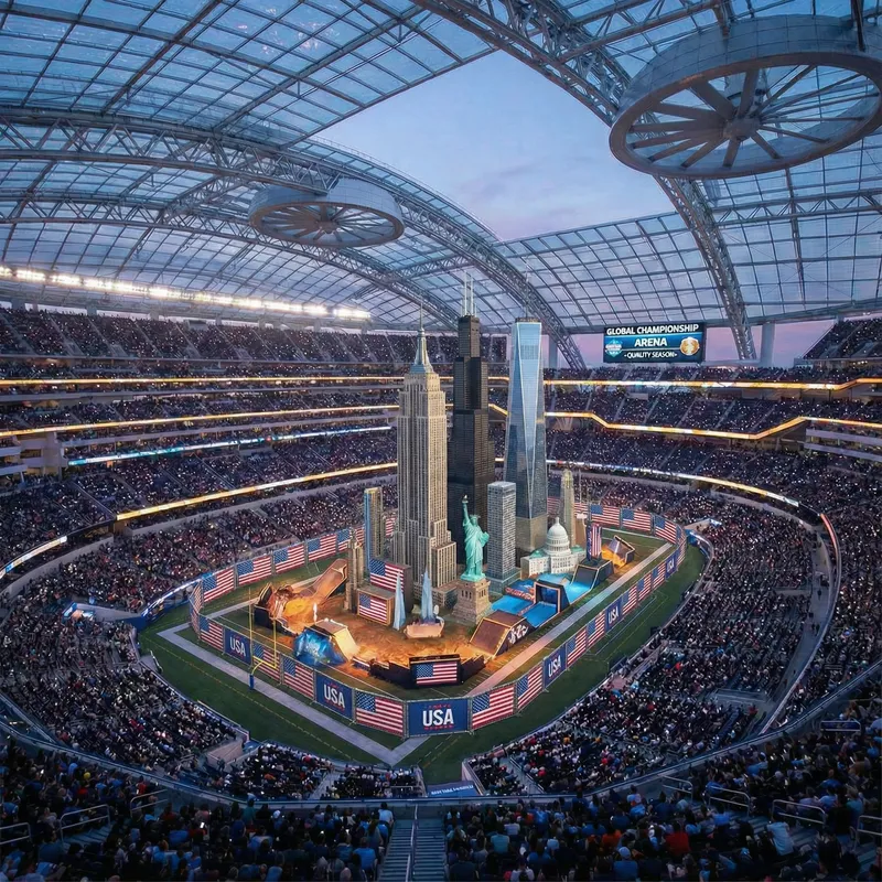 Skyscraper Cityscape: USA Themed Game Field