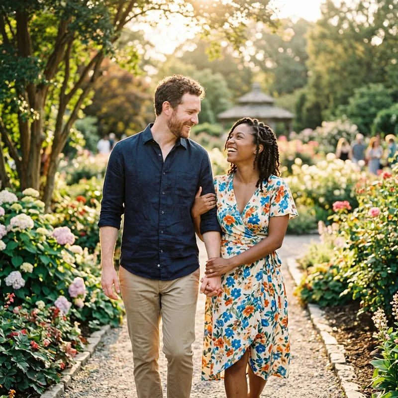 Beautiful Married Couple: Diverse Skin Tones