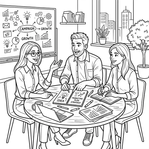 Creative Marketing Ideas - Coloring Book Vector Art