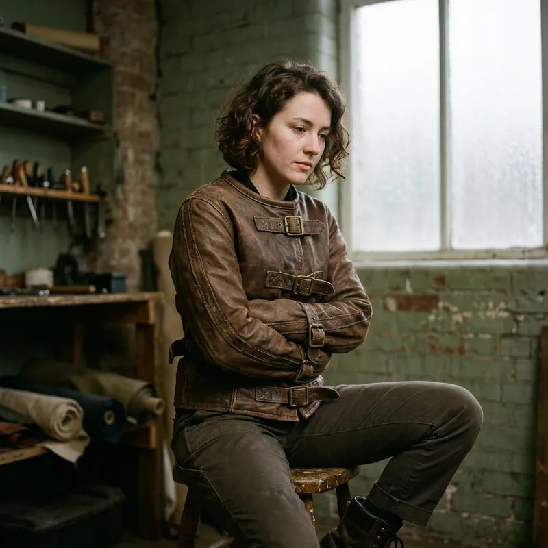 Woman in a Leather Straitjacket