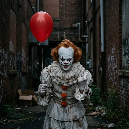 Evil Clown IT: Grinning with a Red Balloon
