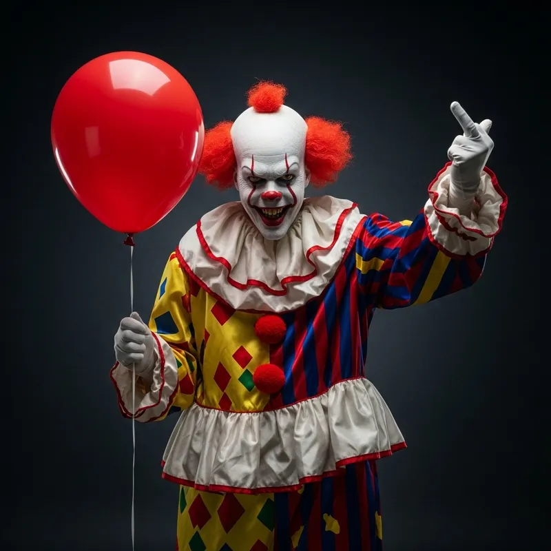 Evil Clown IT: Grinning with a Red Balloon