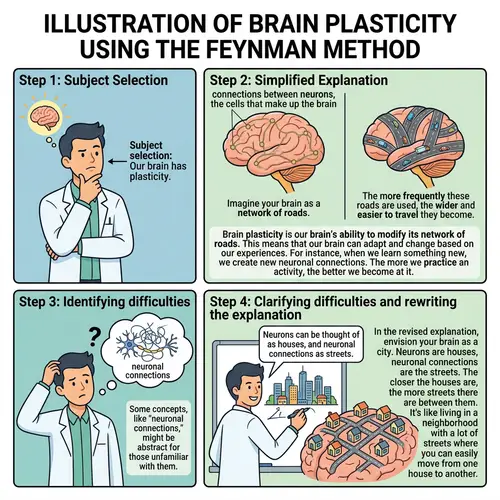 Brain Plasticity and the Feynman Method: A Visual Guide