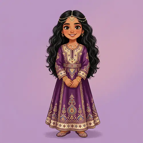 Arabian Girl in Traditional Dress | Cultural Illustration