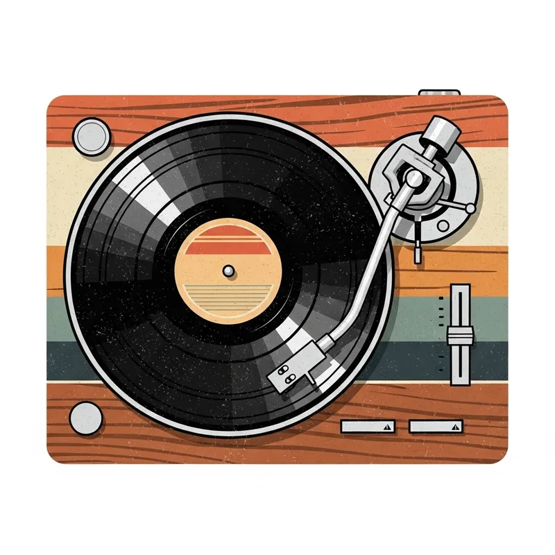 Retro Vinyl Record Player T-Shirt Design