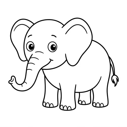 Adorable Elephant Coloring Page for Kids | Free Printable