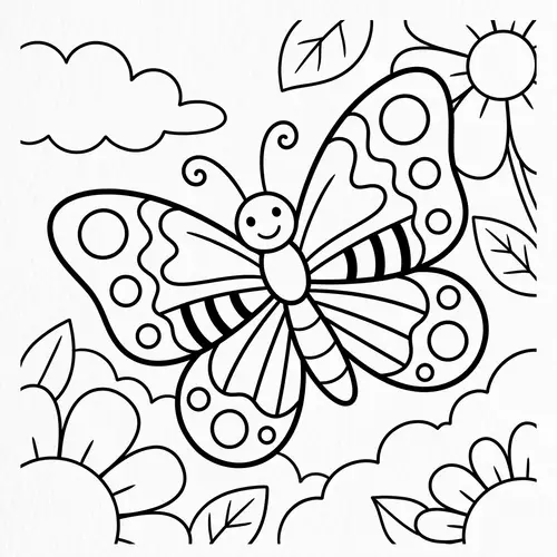 Playful Butterfly Children's Book Illustration
