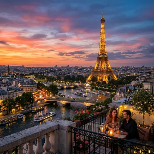 Stunning Paris Sunset with Eiffel Tower View