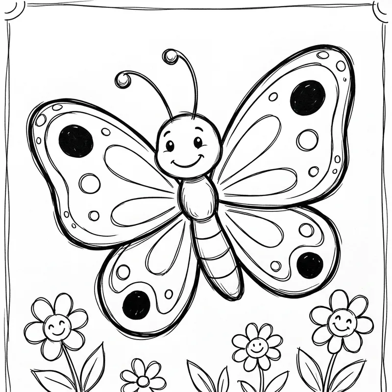 Classic Butterfly Coloring Page for 4-Year-Olds Classic Butterfly Coloring Page for 4-Year-Olds