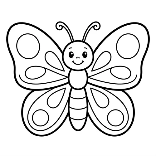Simple Cartoon Butterfly | Coloring Design for Kids